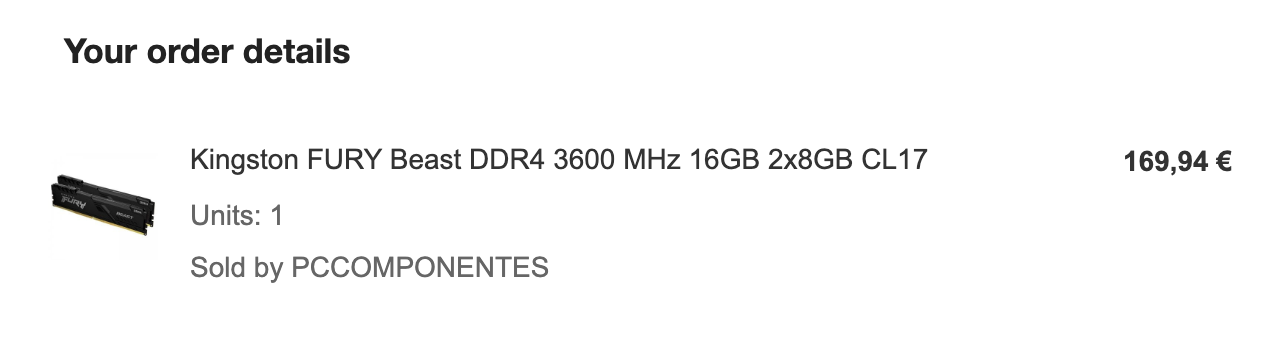 2026 RAM upgrade for 169.94 euros